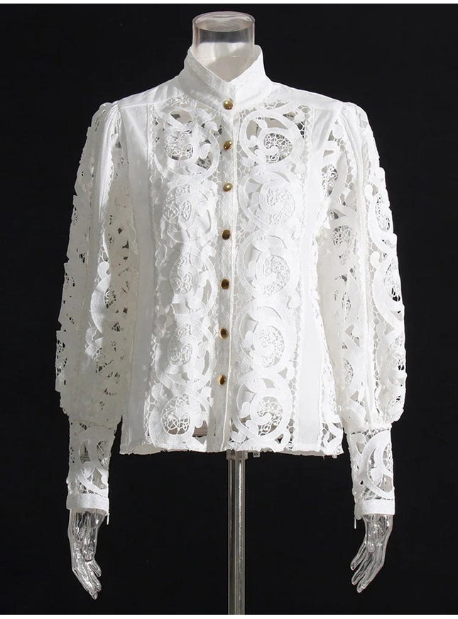 Belle Hollow Out Shirt & Skirt Set - Fashion Pov