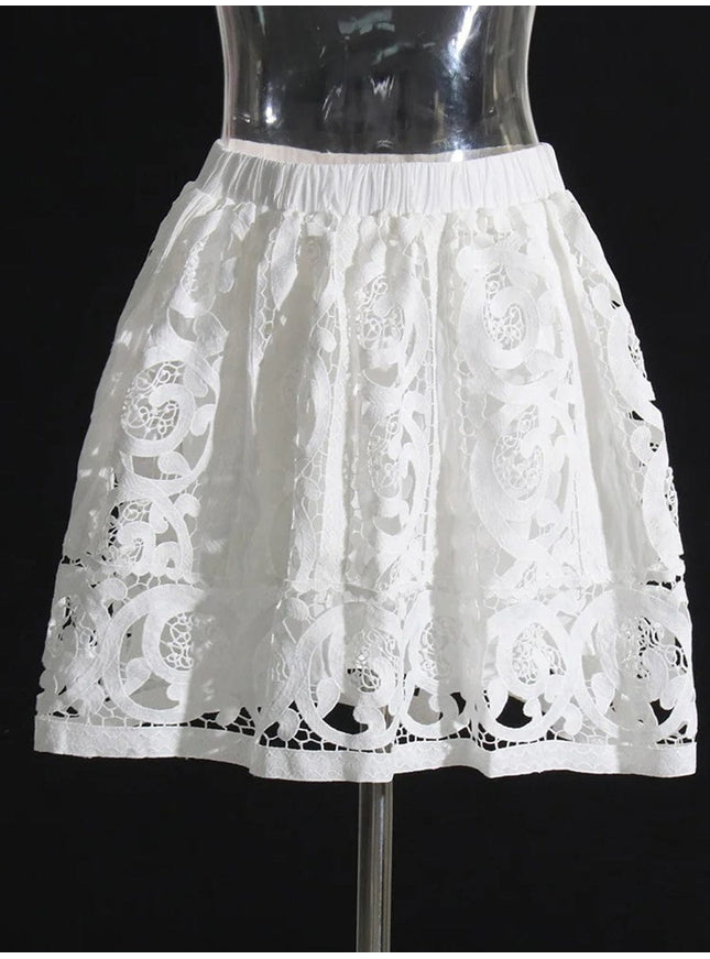 Belle Hollow Out Shirt & Skirt Set - Fashion Pov