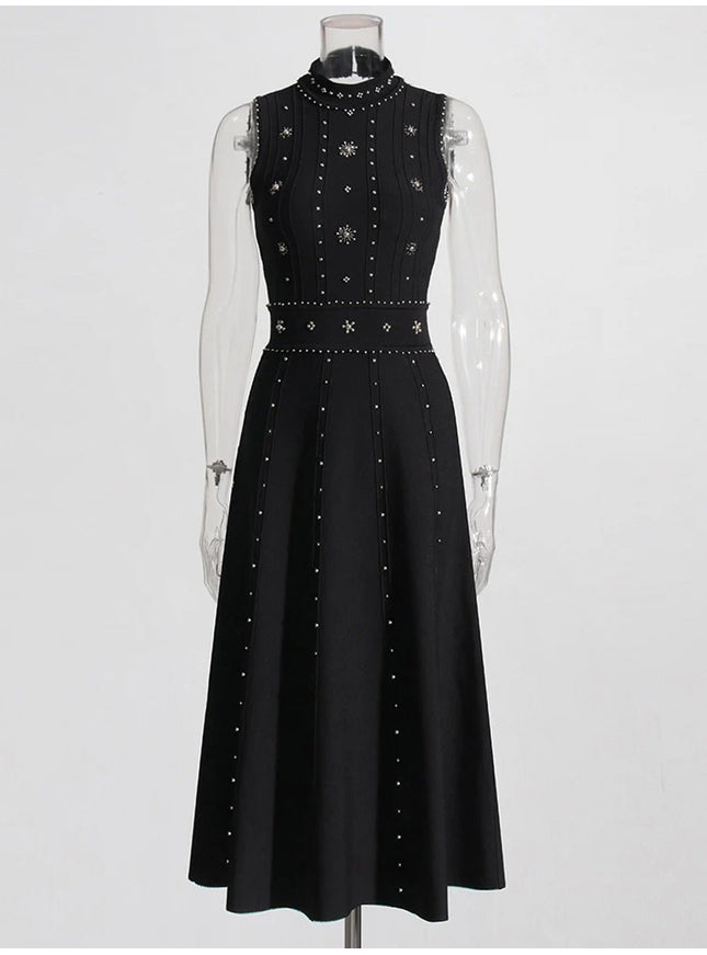Bethany Diamond Sleeveless Midi Dress - Fashion Pov