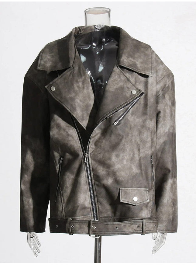 Beyounch Leather Streetwear Chic Solid Coat - Fashion Pov