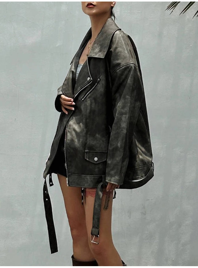 Beyounch Leather Streetwear Chic Solid Coat - Fashion Pov