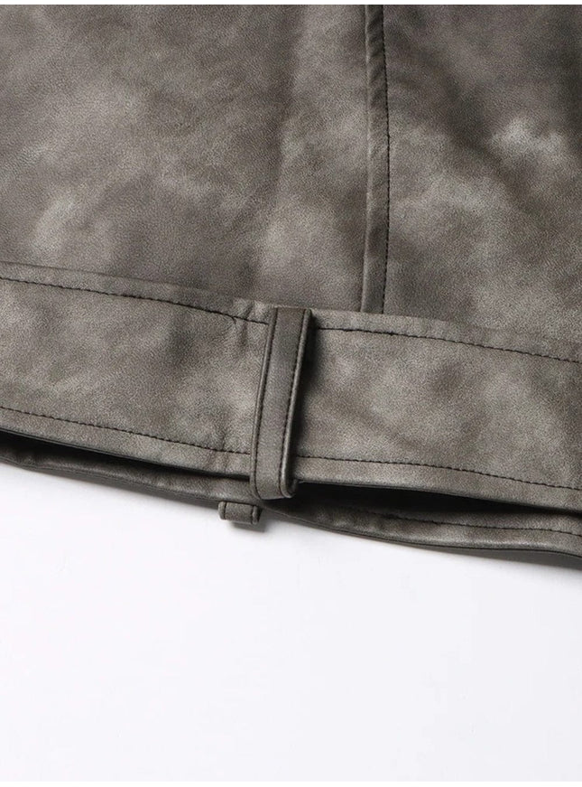 Beyounch Leather Streetwear Chic Solid Coat - Fashion Pov