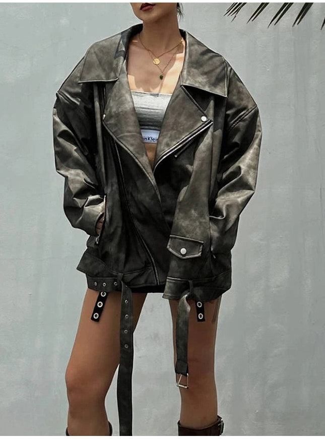 Beyounch Leather Streetwear Chic Solid Coat - Fashion Pov