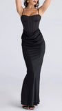 Bianca Corset Ruched Maxi Dress - Fashion Pov