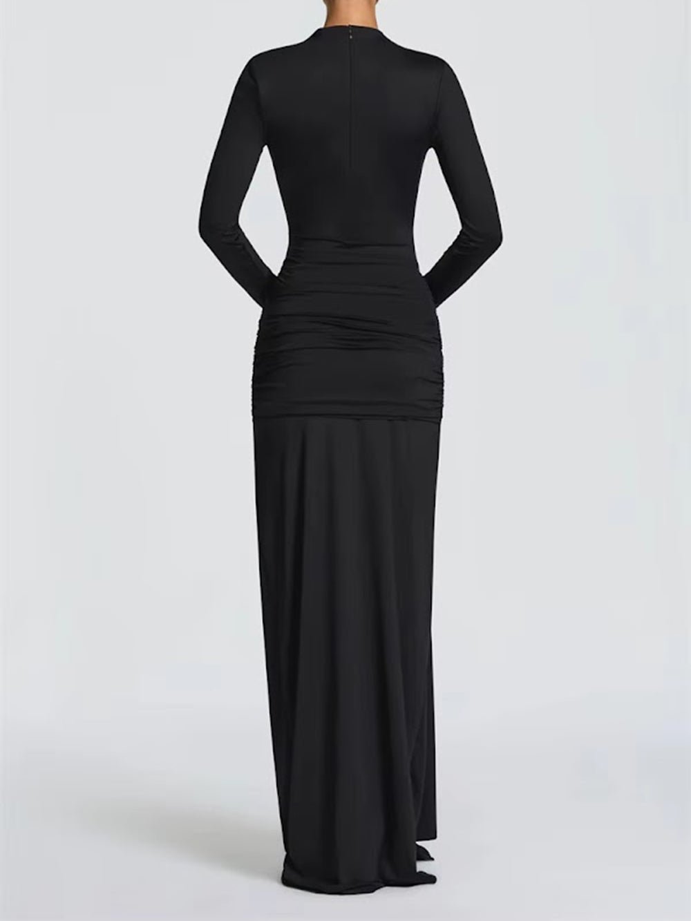Bianca Draped Cutout Column Gown - Fashion Pov