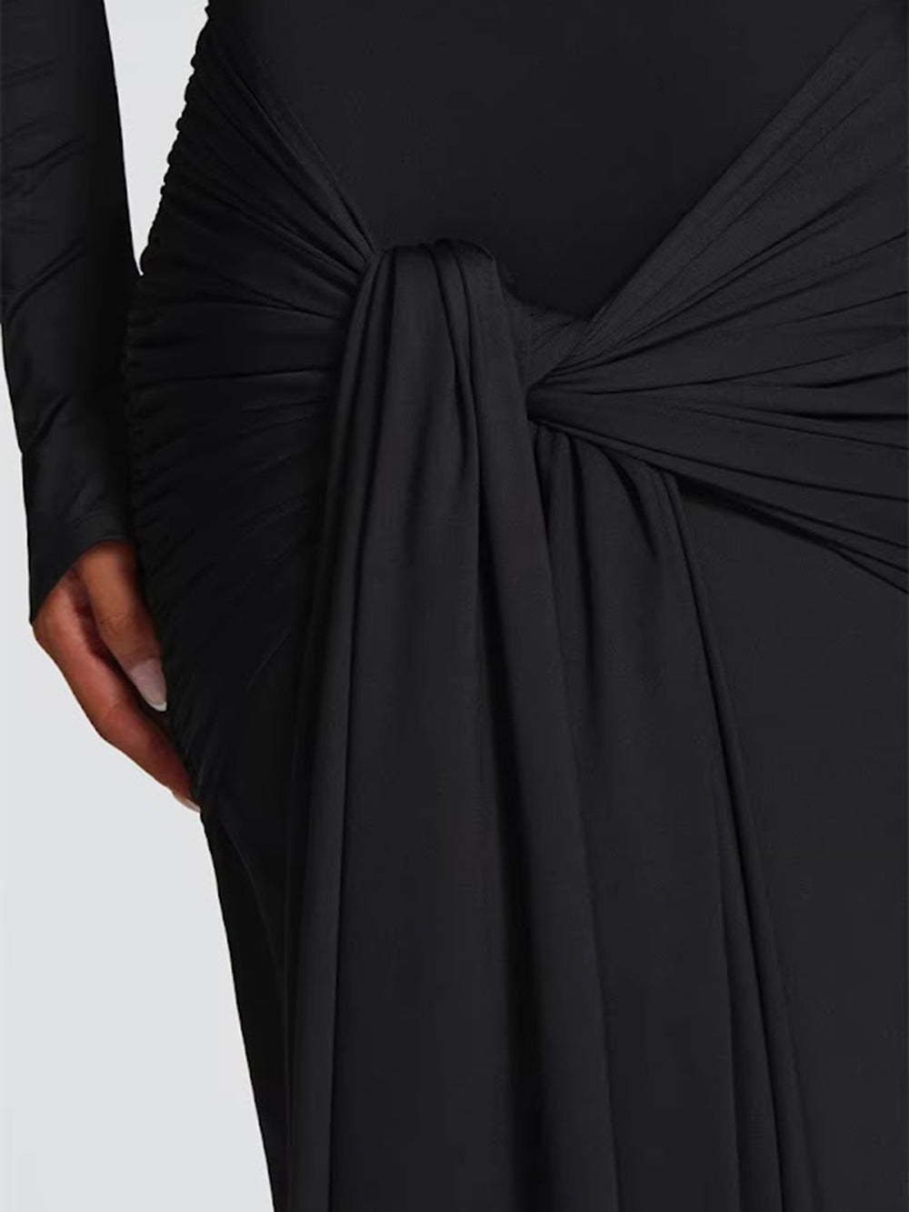 Bianca Draped Cutout Column Gown - Fashion Pov