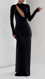 Bianca Draped Cutout Column Gown - Fashion Pov
