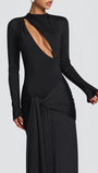 Bianca Draped Cutout Column Gown - Fashion Pov