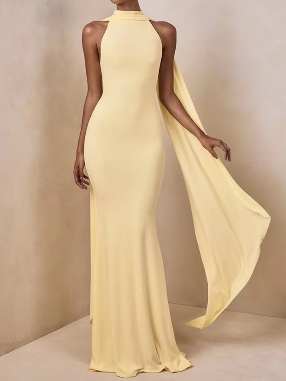 Bianca Halter Fluid Maxi Dress - Fashion Pov