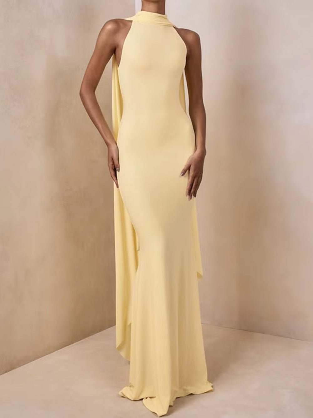 Bianca Halter Fluid Maxi Dress - Fashion Pov