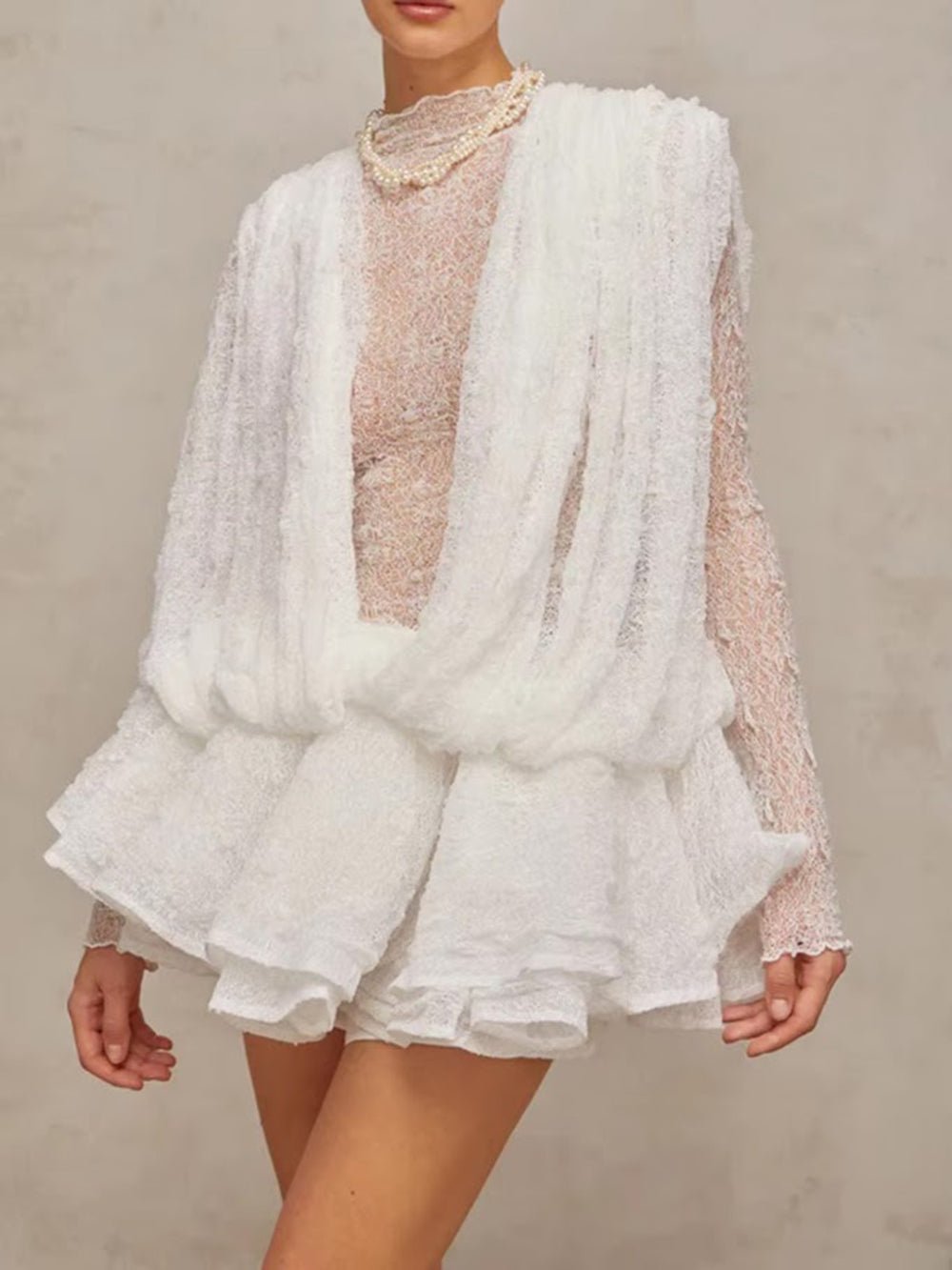 Bianca Lace Ruffle Playsuit - Fashion Pov