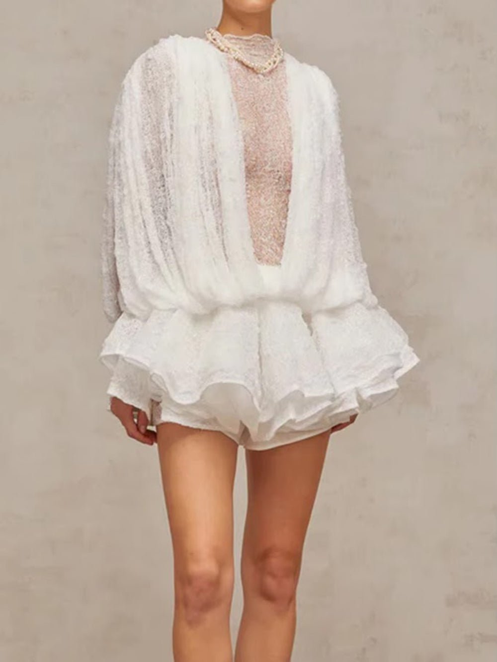 Bianca Lace Ruffle Playsuit - Fashion Pov