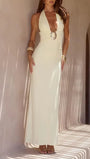 Bianca Plunge Ring Maxi Dress - Fashion Pov
