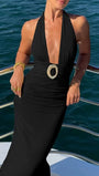 Bianca Plunge Ring Maxi Dress - Fashion Pov
