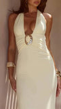 Bianca Plunge Ring Maxi Dress - Fashion Pov
