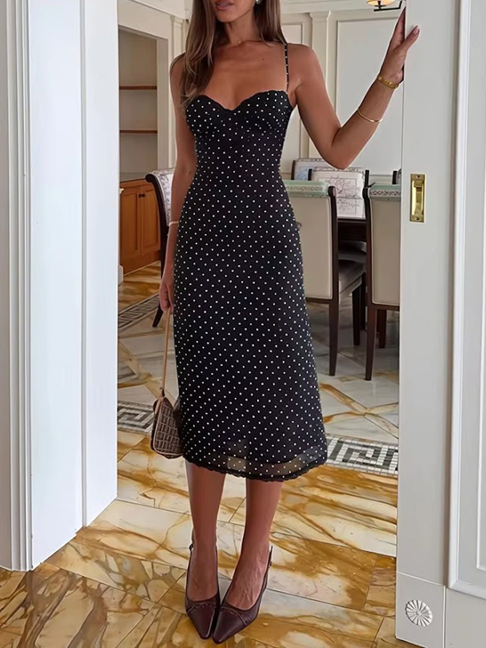 Bianca Polka Dot Midi Dress - Fashion Pov