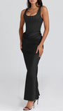 Bianca Ruched Backless Maxi Dress - Fashion Pov