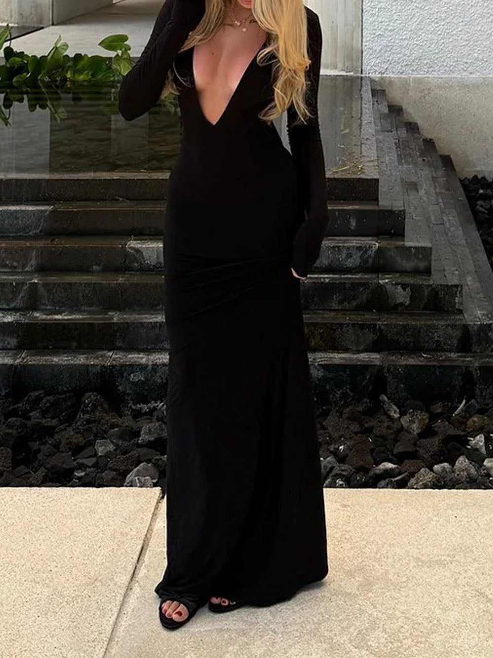 Blair Long Sleeve Maxi Dress Black / S Blair Long Sleeve Maxi Dress Black / S