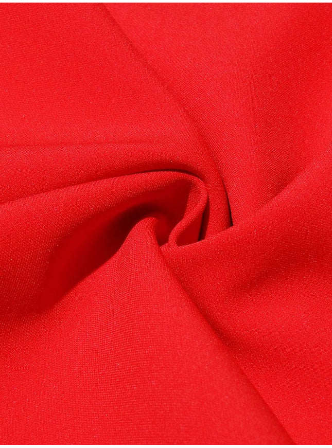 Bobbi Colorblock Appliques Midi Dress - Fashion Pov