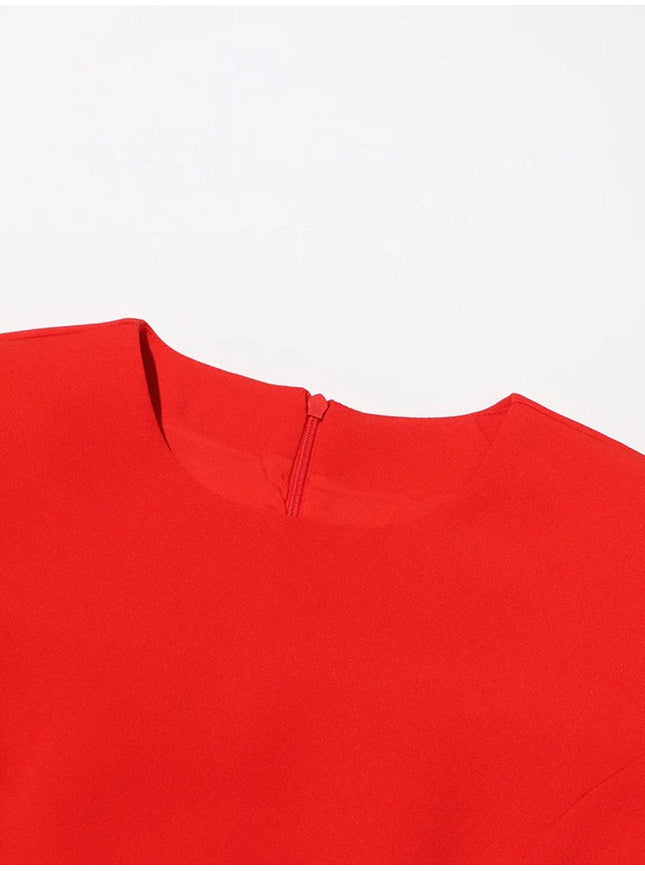 Bobbi Colorblock Appliques Midi Dress - Fashion Pov