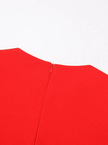 Bobbi Colorblock Appliques Midi Dress - Fashion Pov