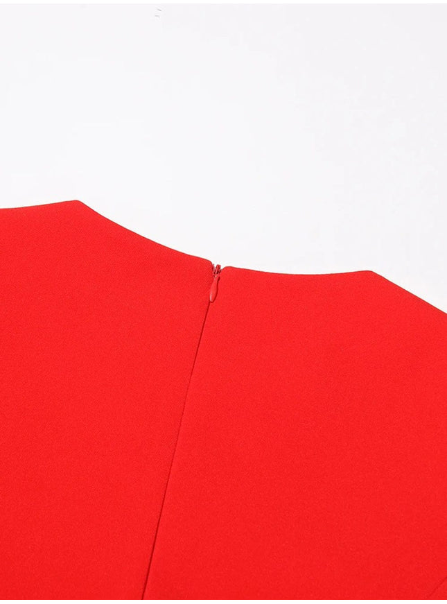 Bobbi Colorblock Appliques Midi Dress - Fashion Pov