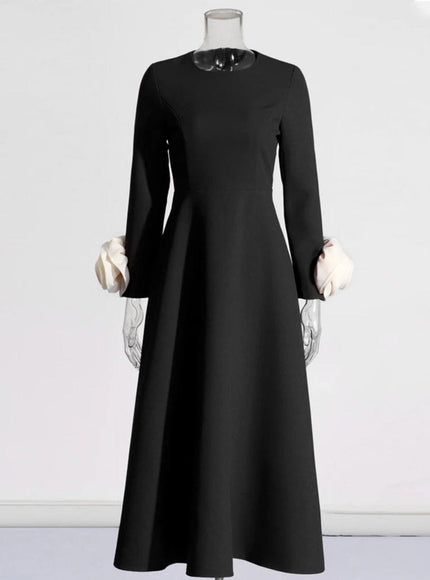 Bobbi Colorblock Appliques Midi Dress - Fashion Pov