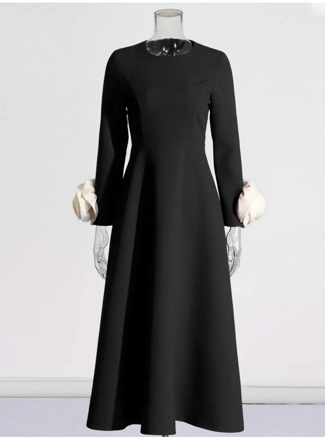 Bobbi Colorblock Appliques Midi Dress - Fashion Pov
