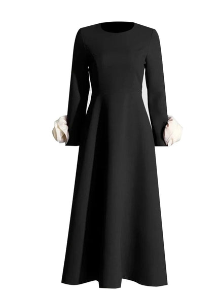 Bobbi Colorblock Appliques Midi Dress - Fashion Pov