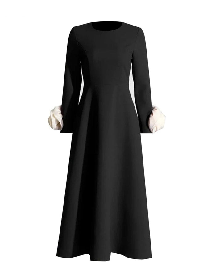 Bobbi Colorblock Appliques Midi Dress - Fashion Pov
