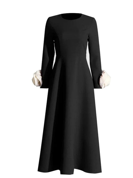 Bobbi Colorblock Appliques Midi Dress - Fashion Pov