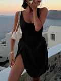 Brielle Sleeveless Split Mini Dress - Fashion Pov