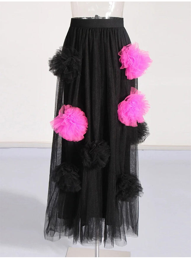 Brissa Appliques Mesh Skirt - Fashion Pov