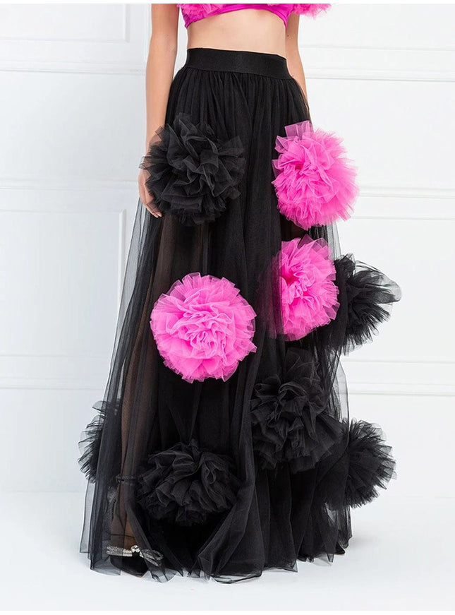 Brissa Appliques Mesh Skirt - Fashion Pov