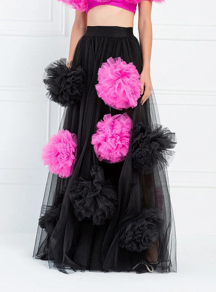 Brissa Appliques Mesh Skirt - Fashion Pov