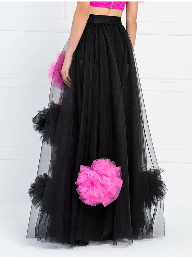 Brissa Appliques Mesh Skirt - Fashion Pov