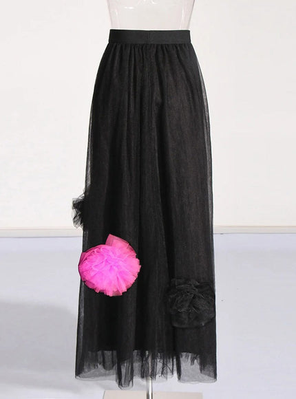 Brissa Appliques Mesh Skirt - Fashion Pov