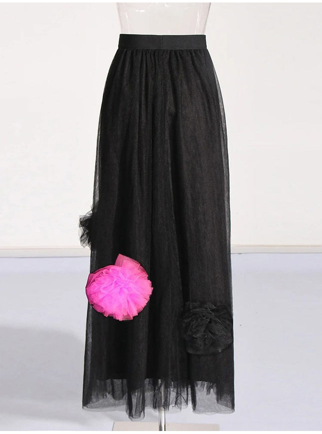 Brissa Appliques Mesh Skirt - Fashion Pov