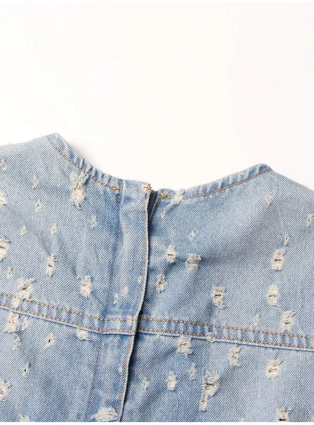 Caeli Denim Sleeveless Mini Dress - Fashion Pov