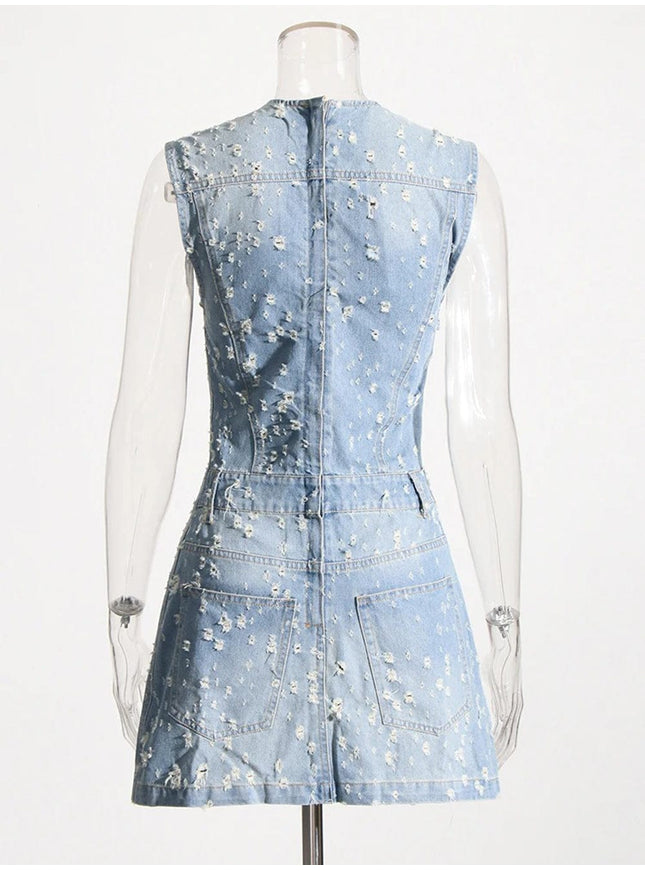 Caeli Denim Sleeveless Mini Dress - Fashion Pov