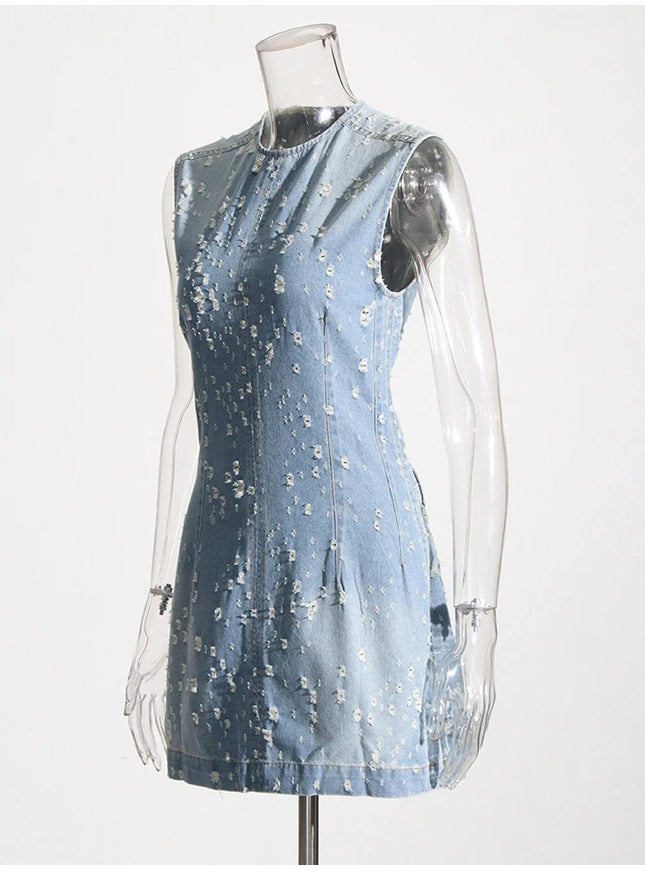 Caeli Denim Sleeveless Mini Dress - Fashion Pov