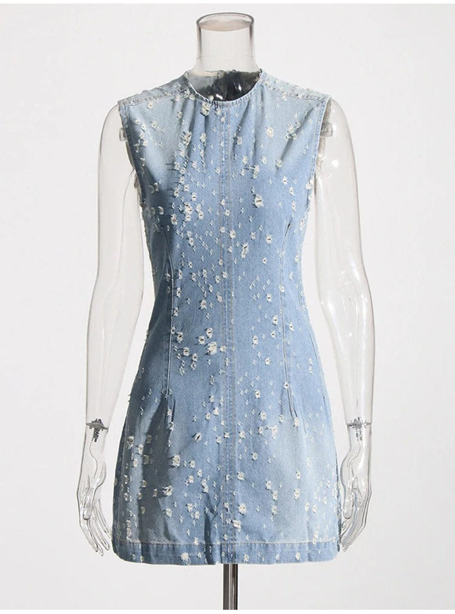 Caeli Denim Sleeveless Mini Dress - Fashion Pov