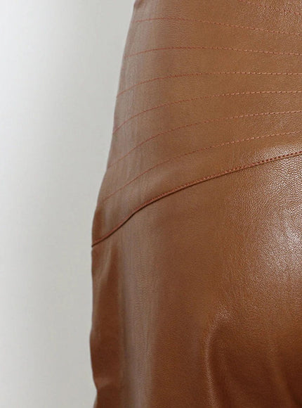 Cailyn Casual Spliced PU Leather Pant - Fashion Pov