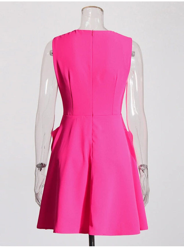 Caitlin Sleeveless Appliques Mini Dress - Fashion Pov