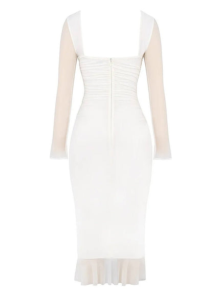 Caitlyn Backless Mesh Midi Dress - Fashion Pov