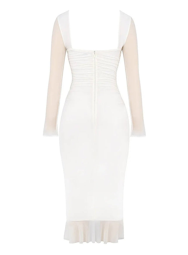 Caitlyn Backless Mesh Midi Dress - Fashion Pov