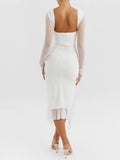 Caitlyn Backless Mesh Midi Dress - Fashion Pov