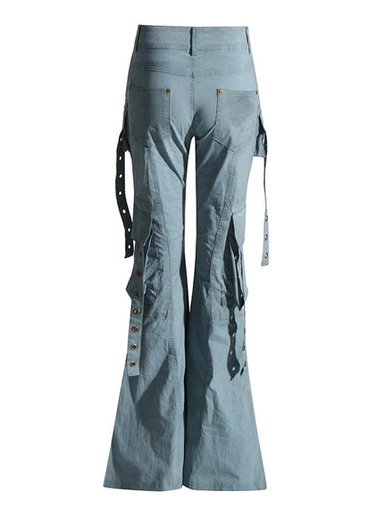 Caitlyn Streetwear Belt Flare Pant - Fashion Pov