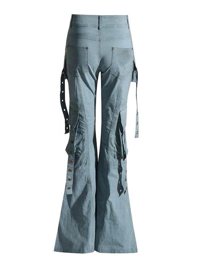 Caitlyn Streetwear Belt Flare Pant - Fashion Pov