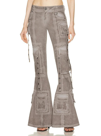 Caitlyn Streetwear Belt Flare Pant - Fashion Pov